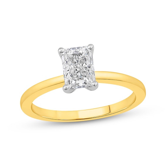 Previously Owned Lab-Grown Diamonds Radiant-Cut Solitaire Engagement Ring 1 ct tw 14K Yellow Gold (F/VS2)