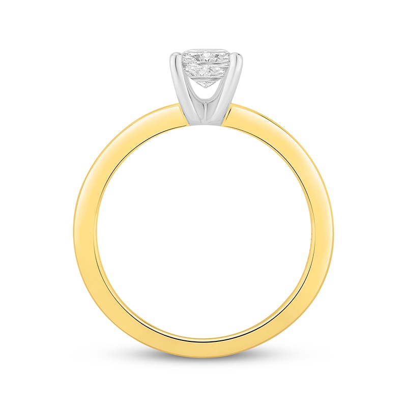 Main Image 3 of Previously Owned Lab-Grown Diamonds Radiant-Cut Solitaire Engagement Ring 1 ct tw 14K Yellow Gold (F/VS2)