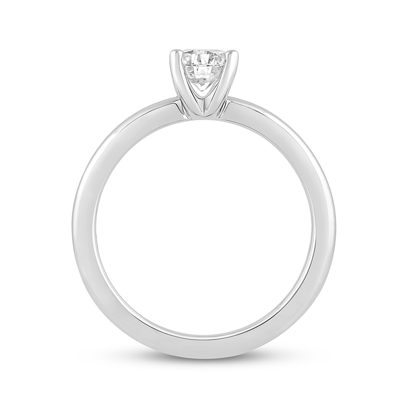 Main Image 3 of Previously Owned Lab-Grown Diamonds Oval-Cut Solitaire Engagement Ring 3/4 ct tw 14K White Gold (F/SI2)