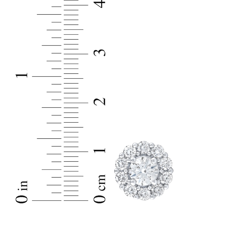 Main Image 4 of Previously Owned KAY Lab-Grown Diamonds Halo Stud Earrings 3 ct tw 10K White Gold