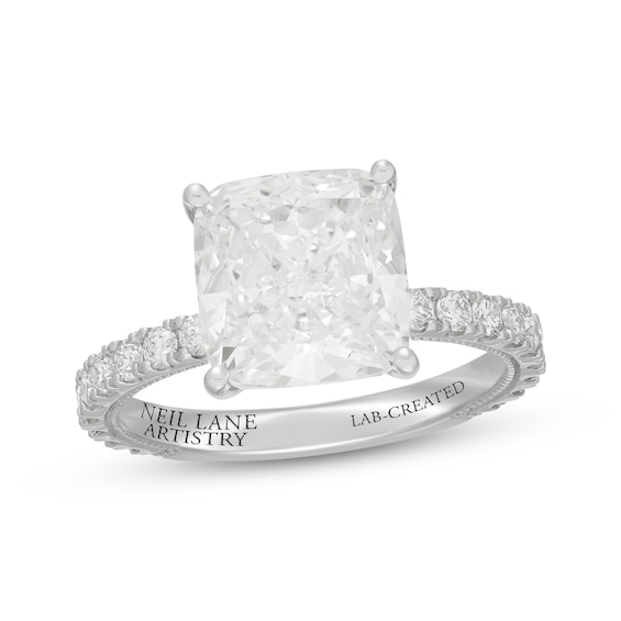 Previously Owned Neil Lane Artistry Cushion-Cut Lab-Grown Diamond Engagement Ring 5-5/8 ct tw 14K White Gold