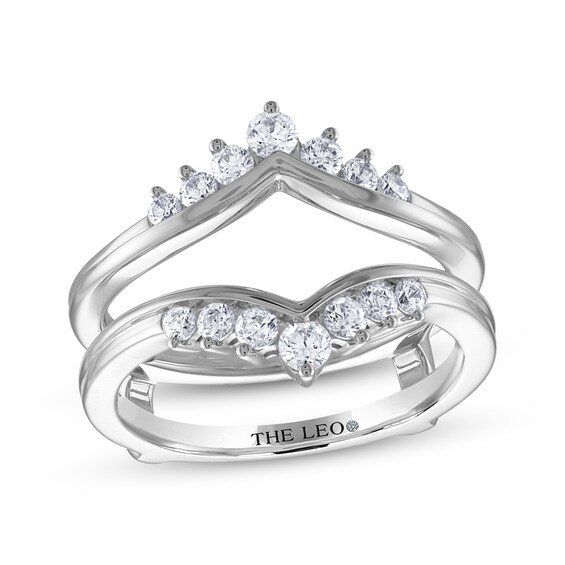 Previously Owned THE LEO Diamond Chevron Enhancer Ring 1/2 ct tw 14K White Gold