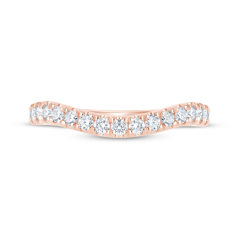 Main Image 4 of Previously Owned Monique Lhuillier Bliss Lab-Grown Diamond Contour Anniversary Ring 1/2 ct tw 18K Rose Gold