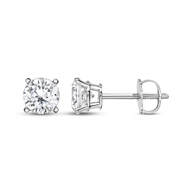 Main Image 1 of Previously Owned KAY Lab-Grown Diamonds Round-Cut Solitaire Stud Earrings 1-1/2 ct tw 14K White Gold (I/SI2)