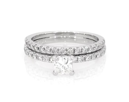 Previously Owned Princess-Cut Diamond Bridal Set 7/8 ct tw 10K White Gold Size 6.25