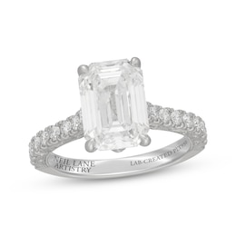 Previously Owned Neil Lane Artistry Heritage Emerald-Cut Lab-Grown Diamond Engagement Ring 4-1/2 ct tw Platinum