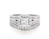 Thumbnail Image 1 of Previously Owned Neil Lane Cushion-Cut Diamond Halo Bridal Set 1-5/8 ct tw 14K White Gold Size 6.5