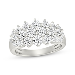 Previously Owned KAY Lab-Grown Diamonds Graduated Cluster Ring 2 ct tw 10K White Gold