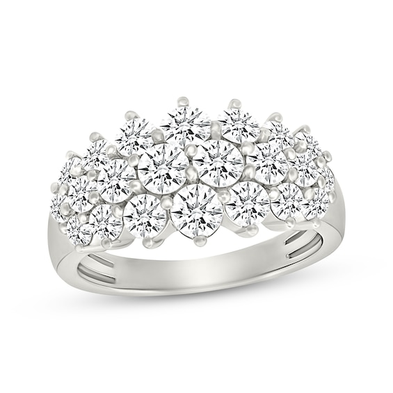 Previously Owned KAY Lab-Grown Diamonds Graduated Cluster Ring 2 ct tw 10K White Gold
