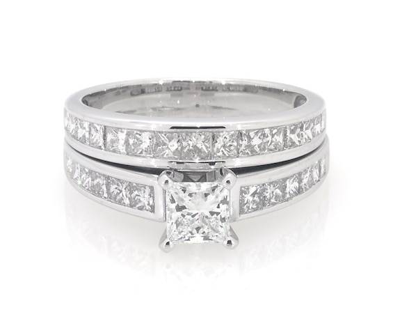 Previously Owned Princess-Cut Diamond Bridal Set 1-7/8 ct tw 14K White Gold Size