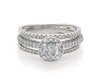 Thumbnail Image 1 of Previously Owned Round-Cut Diamond Halo Bridal Set 1-1/5 ct tw 14K White Gold Size 5.75