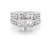 Thumbnail Image 1 of Previously Owned Multi-Diamond Square Center Bridal Set 2-3/4 ct tw 14K White Gold Size 6.75