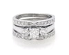Thumbnail Image 1 of Previously Owned Round-Cut Diamond Three-Stone Bridal Set 3/4 ct tw 14K White Gold Size 5.25