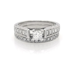 Previously Owned Princess-Cut Diamond Bridal Set 7/8 ct tw 14K White Gold Size 6.25