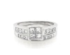 Thumbnail Image 1 of Previously Owned Princess-Cut Quad Diamond Bridal Set 1-1/6 ct tw 14K White Gold Size 6.75