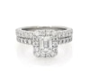Thumbnail Image 1 of Previously Owned Neil Lane Premiere Certified Emerald-Cut Diamond Bridal Set 1-7/8 ct tw 14K White Gold Size 4.75