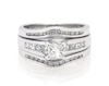 Thumbnail Image 1 of Previously Owned Princess-Cut Diamond Bridal Set 5/8 ct tw 14K White Gold Size 5.25