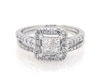 Thumbnail Image 1 of Previously Owned Princess-Cut Quad Diamond Halo Bridal Set 1 ct tw 14K White Gold Size 6.5