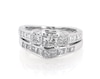 Thumbnail Image 1 of Previously Owned Princess-Cut Diamond Three-Stone Bridal Set 1-1/3 ct tw 14K White Gold Size 3