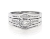 Thumbnail Image 1 of Previously Owned Princess-Cut Diamond Three-Stone Bridal Set 5/8 ct tw 14K White Gold Size 7.5