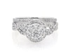 Thumbnail Image 1 of Previously Owned Round-Cut Diamond Halo Bridal Set 1 ct tw 10K White Gold Size 6.75