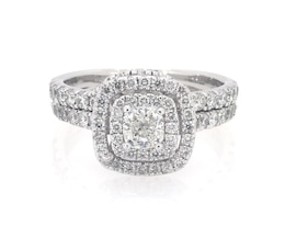 Previously Owned Neil Lane Cushion-Cut Diamond Bridal Set 1-5/8 ct tw 14K White Gold Size 7.5