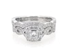 Thumbnail Image 1 of Previously Owned Neil Lane Princess-Cut Diamond Halo Bridal Set 7/8 ct tw 14K White Gold Size 6.25