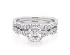 Thumbnail Image 1 of Previously Owned Round-Cut Diamond Halo Twist Shank Bridal Set 7/8 ct tw 14K White Gold Size 5.25