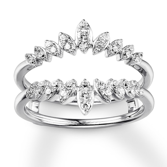 Previously Owned Diamond Enhancer Ring 3/8 ct tw Round-cut 14K White Gold