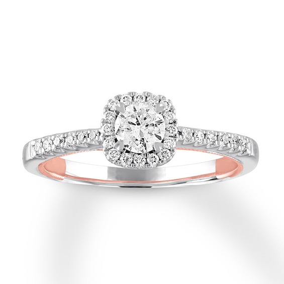 Previously Owned Diamond Engagement Ring 1/2 ct tw Round-cut 14K Two-Tone Gold