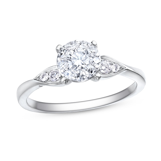 Previously Owned Diamond Engagement Ring 3/8 ct tw 14K White Gold
