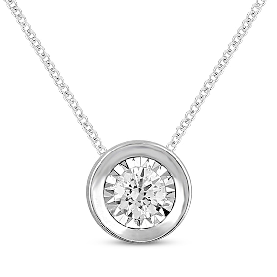 Previously Owned Diamond Necklace 1/6 ct tw Round-cut 10K White Gold (I/I3)
