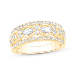 Previously Owned Marquise & Round-Cut Diamond Anniversary Ring 7/8 ct tw 14K Yellow Gold
