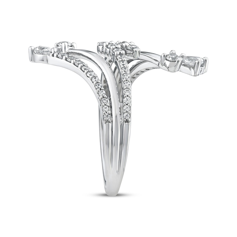 Main Image 2 of Previously Owned Pear-Shaped & Round-Cut Diamond Deconstructed Bypass Ring 5/8 ct tw 10K White Gold