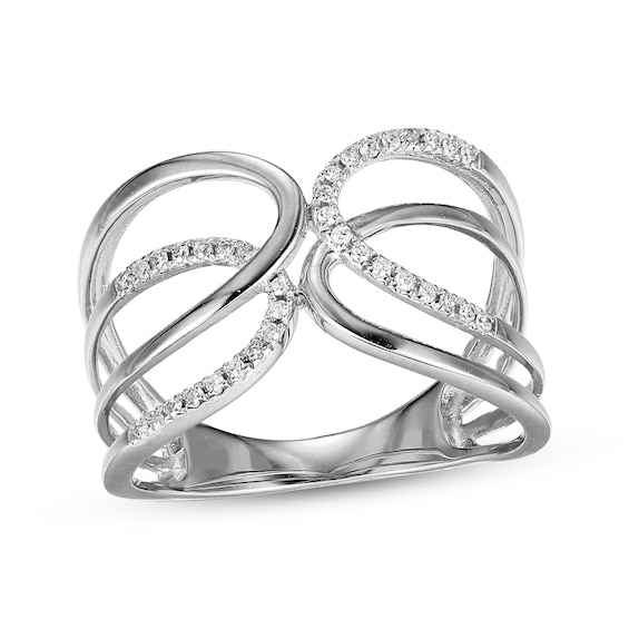 Previously Owned Diamond Looping Fashion Ring 1/10 ct tw 10K White Gold