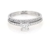 Thumbnail Image 1 of Previously Owned Princess-Cut Diamond Bridal Set 7/8 ct tw 14K White Gold Size 9.75