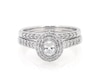 Thumbnail Image 1 of Previously Owned Oval-Cut Diamond Double Halo Bridal Set 1/2 ct tw 10K White Gold Size 6.75