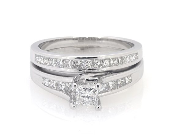 Previously Owned Diamond Bridal Set 1 ct tw 14K White Gold Size 7.75