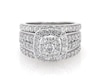 Thumbnail Image 1 of Previously Owned Round-Cut Multi-Diamond Halo Bridal Set 1-1/2 ct tw 14K White Gold Size 5