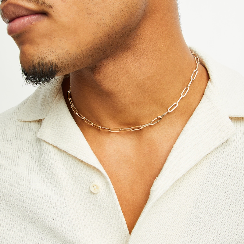 Main Image 5 of Previously Owned Paperclip Necklace Hollow 10K Yellow Gold 18"