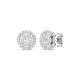Previously Owned KAY Lab-Grown Diamonds Circle Halo Stud Earrings 1/2 ct tw 10K White Gold