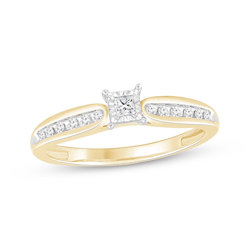 Main Image 1 of Previously Owned Princess-Cut Diamond Promise Ring 1/6 ct tw 10K Yellow Gold