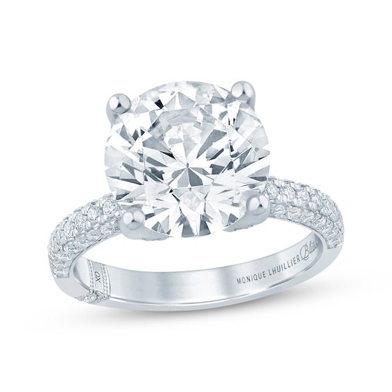 Previously Owned Monique Lhuillier Bliss Round-Cut Lab-Grown Diamond Engagement Ring 5-3/4 ct tw 18K White Gold