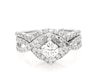 Thumbnail Image 1 of Previously Owned THE LEO Princess-Cut Diamond Halo Bridal Set 1-3/8 ct tw 14K White Gold Size 7