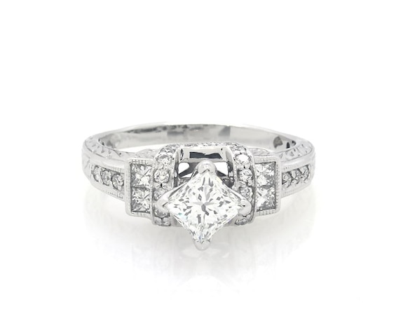 Previously Owned Princess-Cut Diamond Engagement Ring 1-1/4 ct tw 14K White Gold Size 7.75