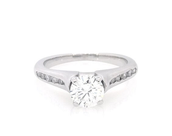 Previously Owned Round-Cut Diamond Engagement Ring 7/8 ct tw 14K White Gold Size 3.75
