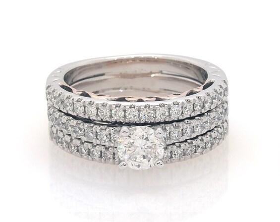 Previously Owned Round-Cut Diamond Engagement Ring 1-1/6 ct tw 14K Two-Tone Gold Size 6