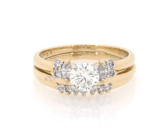 Previously Owned Round-Cut Diamond Bridal Set 3/4 ct tw 14K Two-Tone Gold Size 6.25