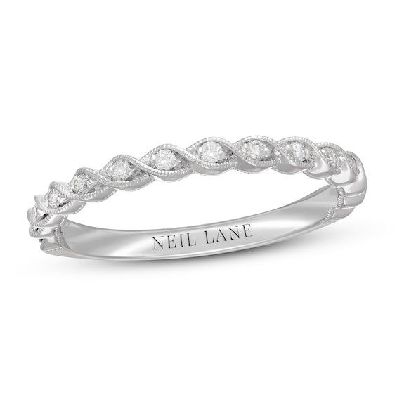 Previously Owned Neil Lane Diamond Wedding Band 1/6 ct tw Round-cut 14K White Gold