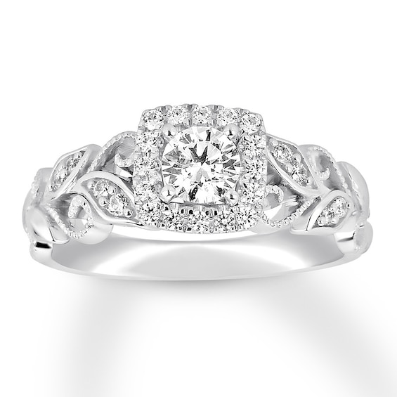 Previously Owned Diamond Engagement Ring 1/2 ct tw Round-cut 14K White Gold